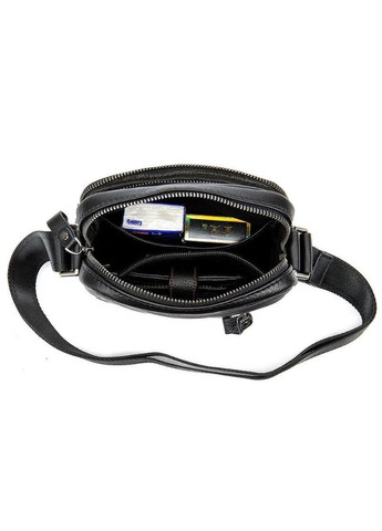 Шкіряна сумка крос боді чоловіча месенджер через плече чорна 14701 Vintage (329198740)