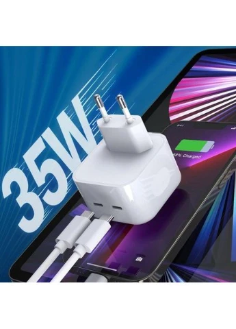 Зарядное устройство QC 3.0 L102 35W/2 USB-C White XO (362915866)
