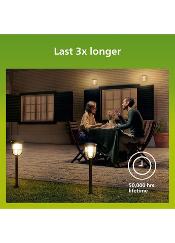 LED лампа E27 потужністю 4W 2700K, тепле світло, матова, комплект 2 шт, енергоефективна, довговічна Philips (372154188)