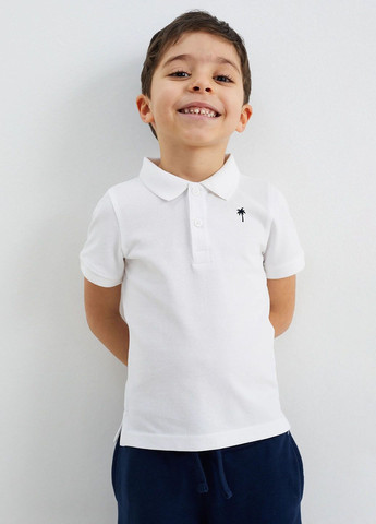 Белая детская футболка-поло из хлопка C&A однотонная