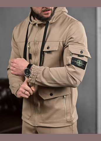 Стильный мужской спортивный костюм Stone Island бежевый Freedom (339882920)