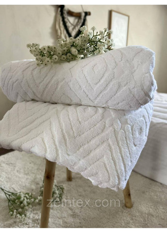 Покривало махрове PALERMO бавовняне молочного кольору ZEINTEX (315347372)