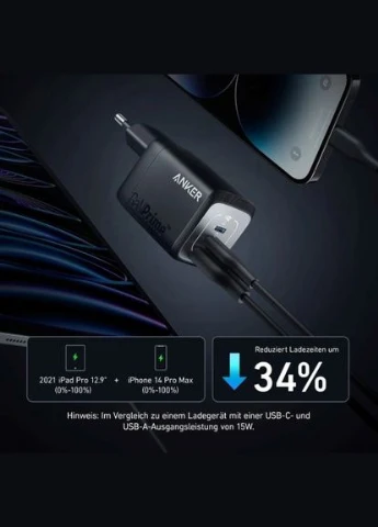 Быстрая зарядка Prime 67W GaN Wall Charger (3 порта) Anker (359446557)