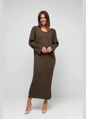 Сіра повсякденний жіноче довге в'язане плаття (-vqzanoe-platxe-250) MarSe