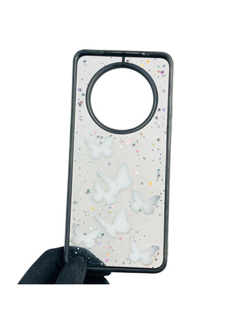 Чохол для Redmi A3 з блискітками з метеликами на сяомі редмі а3 чорний Xiaomi (366388813)