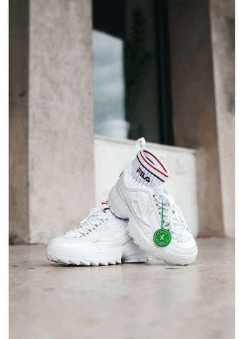 Білі кросівки чоловічі fila evo sock white філа ево сок білі демісезон No Brand