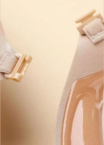 Бежевий невидимка багаторазовий самоклеючий бюстгальтер з пуш ап ефектом силіконові бюсти невидимки без бретелей невидимий ліфчик push-up Cindylove без кісточок силікон