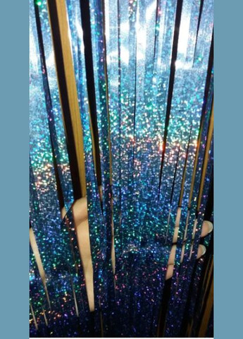 фотозона з голограмою новорічний 2 м на 1 м блакитний Jannet Дощик (316384009)