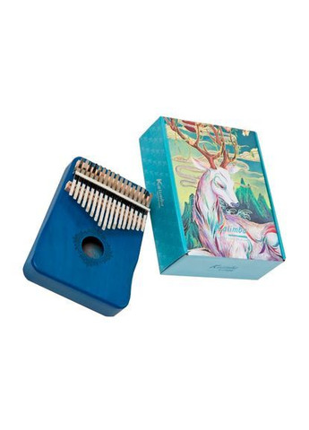 Калімба з резонатором Перкусія Пальчикове піаніно 17 клавіш Синій з візерунком K-17-03S No Brand (371647934)