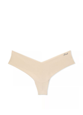 Бежевий демісезонний жіночі трусики-стрінги безшовні світло бежевіі, розмір s No Brand