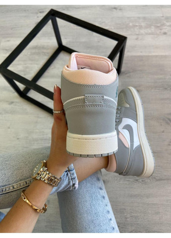 КРОСІВКИ ЖІНОЧІ NIKE AIR JORDAN 1 RETRO HIGH GREY WHITE ORANGE НАЙК АІР ДЖОРДАН No Brand сірі демісезони (367170560)