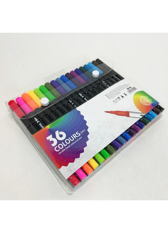 Профессиональный набор 36 шт двухсторонних маркеров линер+кисть с мягкой головкой на водной основе No Brand (366238837)