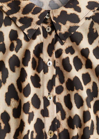 Бежевое кэжуал платье H&M леопардовый