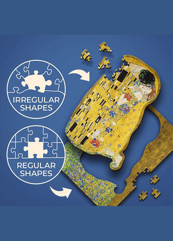 Пазлы фигурные из дерева Поцелуй Густав Климт 200 элементов Trefl (322288941)