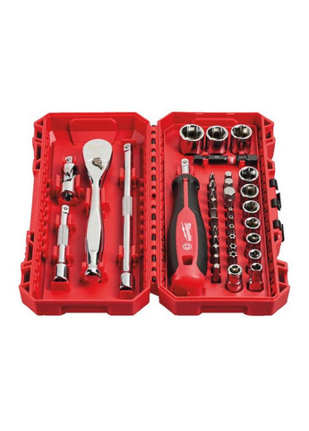 Набор торцевых головок и бит, 1/4", с трещоткой, 38шт. Milwaukee (360396439)