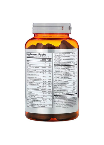 Витамины и минералы Sports Mens Active Sports Multi, 180 капсул Now (322294145)