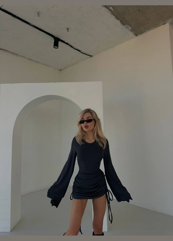 Графітова кежуал сукня N.Family однотонна