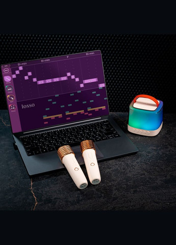 Караоке микрофон с колонкой T7 Double беспроводной белый Losso (327041489)