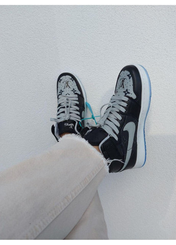 КРОСІВКИ ЖІНОЧІ NIKE AIR JORDAN RETRO 1 X LV GREY BLACK НАЙК АІР ДЖОРДАН No Brand сірі демісезони (368869973)