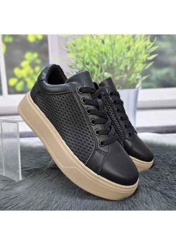 Кроссовки женские Hengji чёрные демисезоны (320171385)