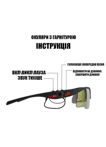 Захисні спортивні окуляри з блютуз гарнітурою 5.0 з навушниками з поляризацією+4 комплекти лінз чорні Daisy (279783397)