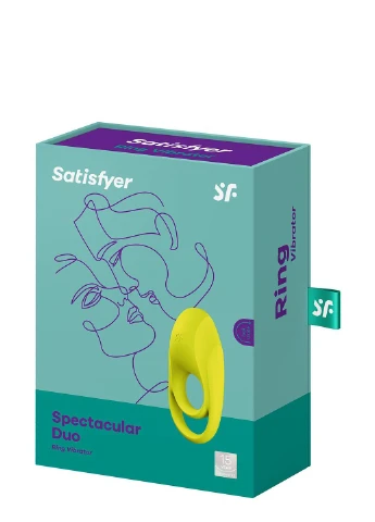 Эрекционное кольцо с вибрацией Spectacular Duo желтое Satisfyer (306441779)