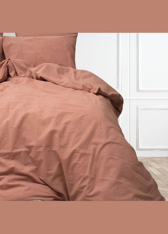 Комплект постельного белья Полуторный персиковый No Brand (324832456)