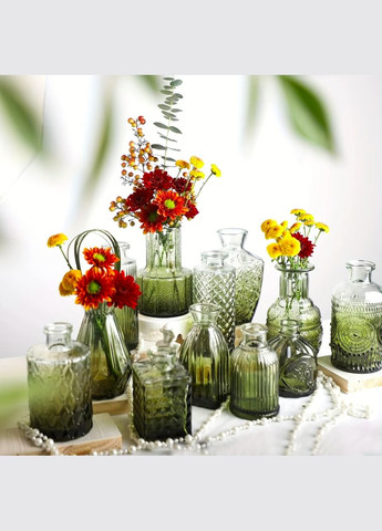 Стеклянная мини- ваза Антик 8-13 см, зеленый (стоимость за 1 шт) No Brand (335971105)