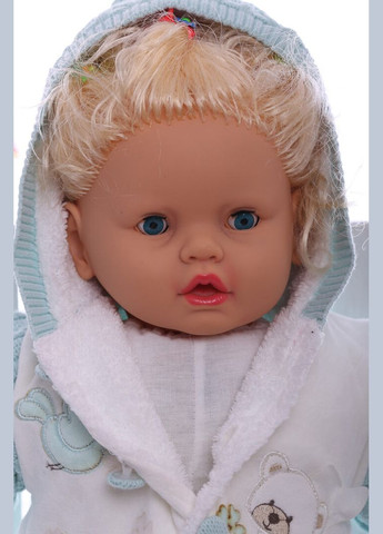 Человечек для девочки велюр на травке Пуговка бирюзовый 74 см (28710) BABYKROHA (315423688)