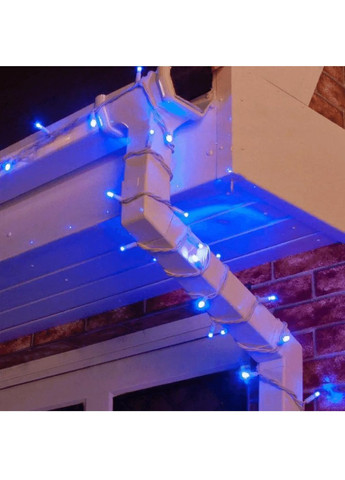 Світлодіодна кімнатна вулична гірлянда нитка на дерева ялинку з роботою від мережі контролером 10 м 100LED (478602-Prob) Синя Unbranded (307310973)