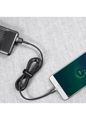 Кабель Cafule USB-MicroUSB 2.0A (3M) (Gray/Black) Baseus (400765134)