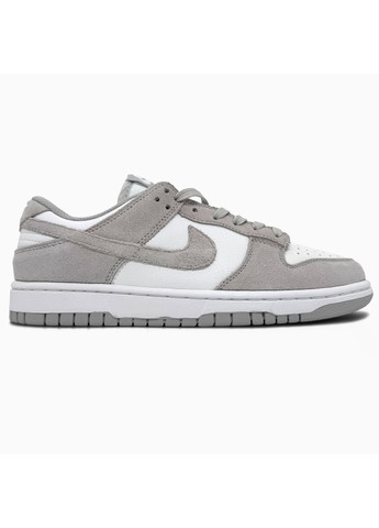 Серые демисезонные кроссовки мужские nike sb dunk low white / grey textile найк сб данк No Brand