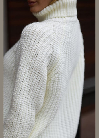 Молочний демісезонний джемпер з напіввовняної пряжі (2708) Triko Bakh