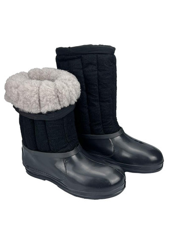 Черные валенки меховые мужские с калошем шитые черные 7060-10 Sanlin