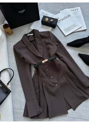 Коричневое вечернее женское платье платье-жакет No Brand