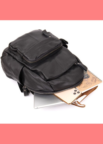 Рюкзак чоловічий шкіряний 20411 Чорний Vintage (302257658)