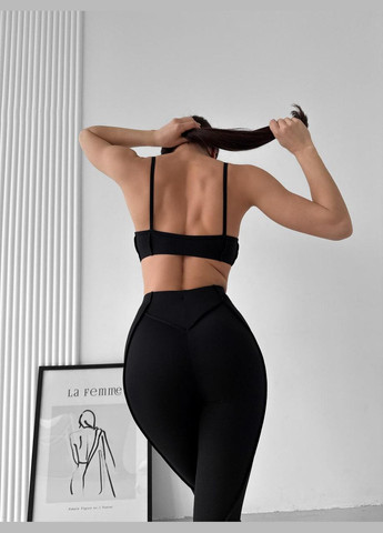 Легінси «зі швами назовні» без пуш-ап ефекту, чорного кольору, розмір L Trends (330756920)