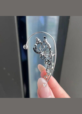 Модняча серебристая правая кафа бабочка в стразах, 5597-1 Fashion Jewelry (338431466)