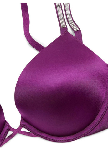 Фиолетовый демисезонный комплект (лиф+трусики стринги) со стразами double shine strap Victoria's Secret