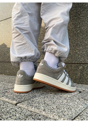 КРОСІВКИ ЖІНОЧІ ADIDAS CAMPUS 00S FUR GREY WHITE АДІДАС КАМПУС No Brand сірі зими (367114983)