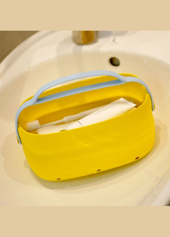 Сумка 2в1 силиконовая косметичка водонепроницаемая для аксессуаров в ванную комнату и душ, дорожная, желтая No Brand (354829476)