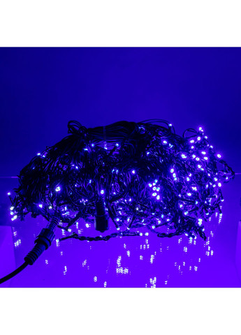 Гірлянда Бахрома вулична 600 LED 36 м від мережі чорна нитка, синій GarlandoPro (365746337)