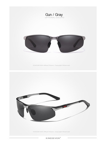 Чоловічі сонцезахисні окуляри для водіїв Спорт з поляризованими лінзами N9121 DESIGN Сірий No Brand (307084804)