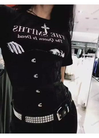 Черный ремень с квадратными заклепками, металлическая пирамида, унисекс панк-рок, готика No Brand (367838108)