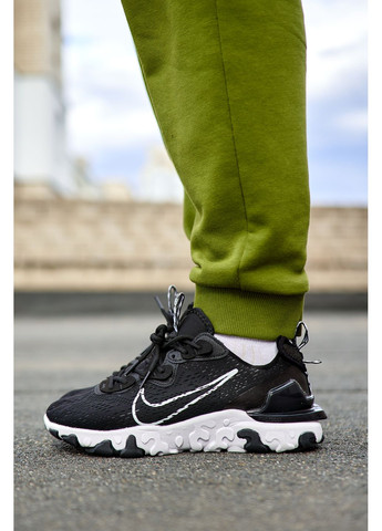 Чорні Осінні кросівки чоловічі nike react vision black white найк реакт вісіон No Brand