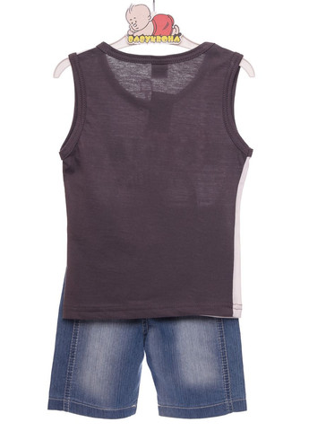 Сірий літній майка з шортами для хлопчика джинсові морський сірий 80 см (31281) BABYKROHA