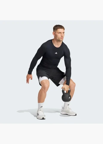 Лонгслив мужской Techfit Compression Training Long Sleeve Black JE6702 adidas (332610351)