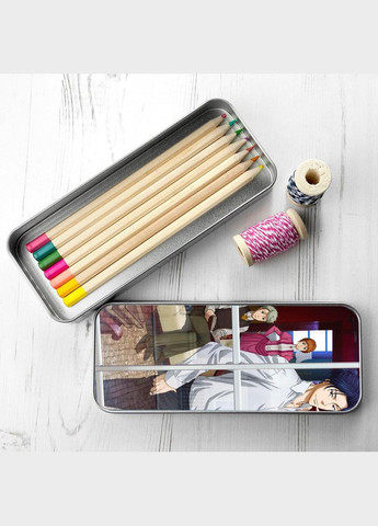 Органайзер для канцелярских принадлежностей металлический, кейс для мелочей Патриотизм Мориарти #003 7*18 см Silver No Brand (309153413)