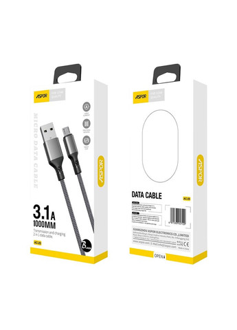 Кабель AC-25 Micro 3.1A/1м- черный Aspor (367602647)