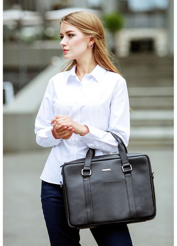 Шкіряна сумка для ноутбука і документів чорна BlankNote (348359407)